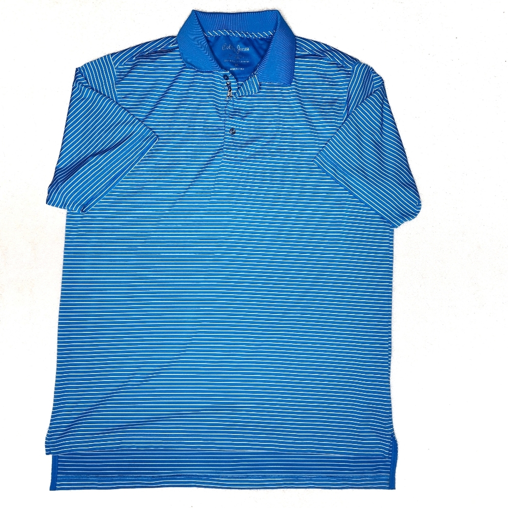 Bobby Jones H20 Blue Striped Men's Polo XL Shirt